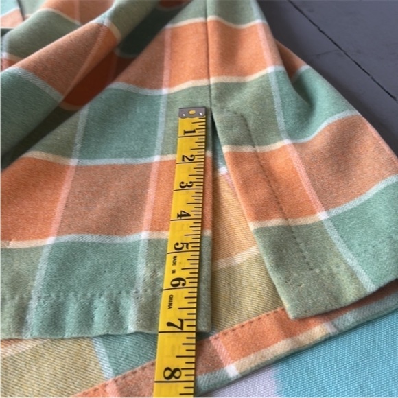 Escada Margaretha Ley Orange & Green Plaid Cashmere Wool Shirt Jacket - Picture 11 of 13